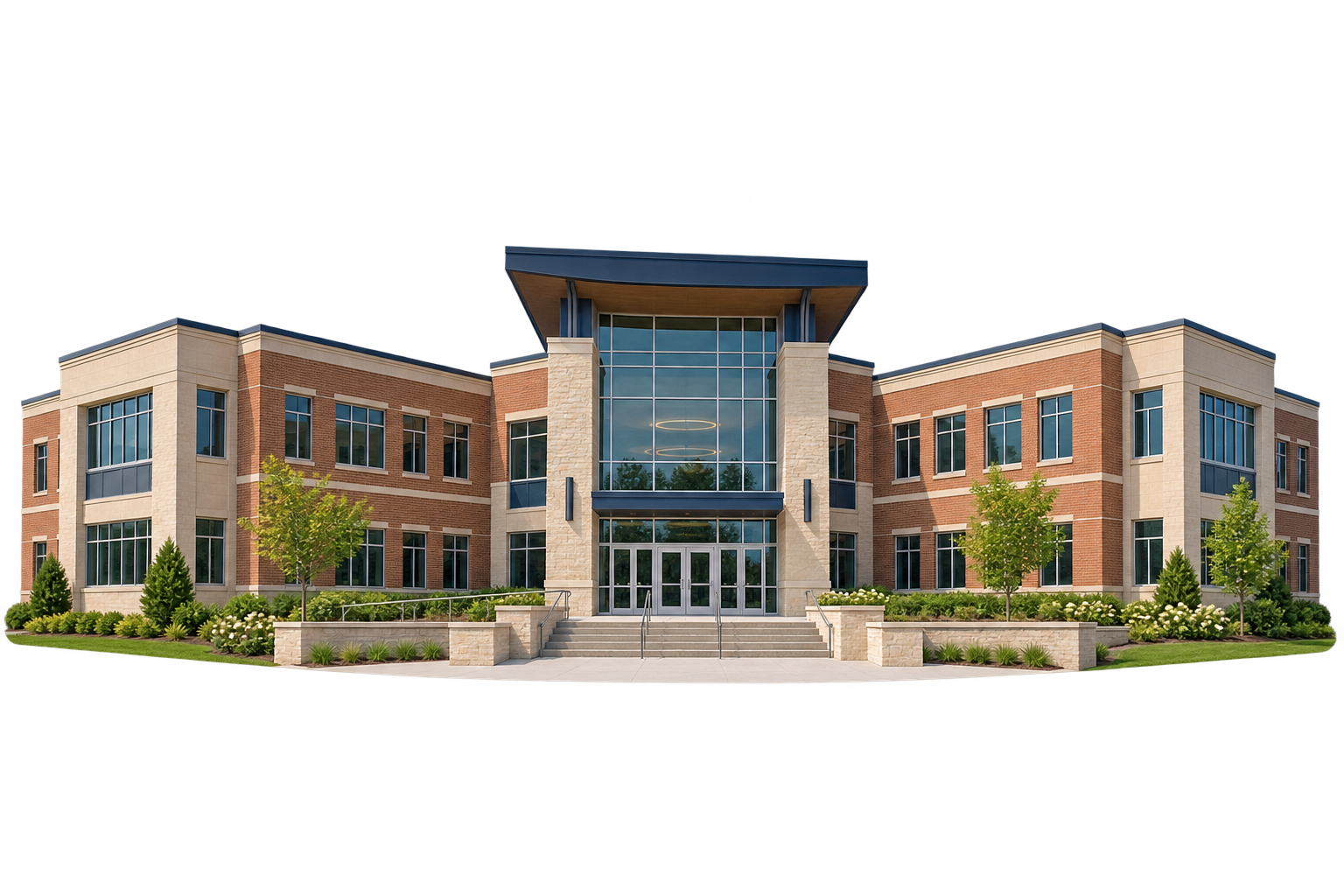 Illustration of a generic community college building