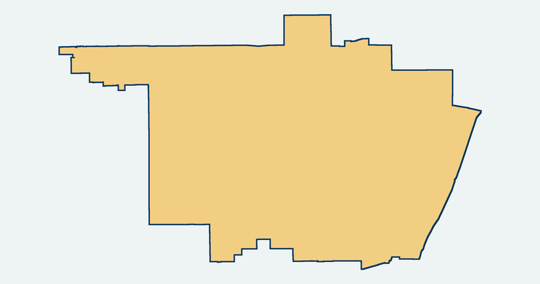 Map showing the Anaheim Elementary School District boundary