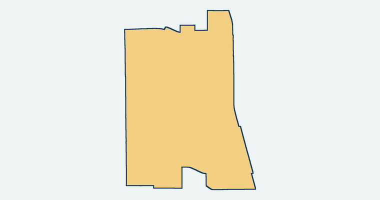 Map showing the Bellflower Unified School District boundary