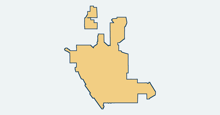 Map showing the Beverly Hills Unified School District boundary