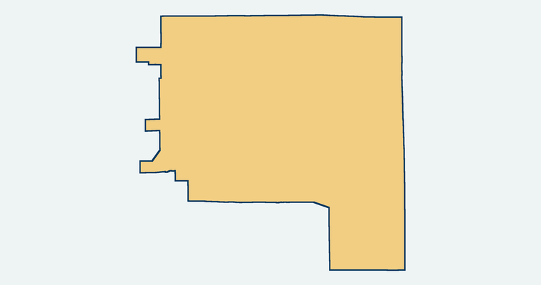 Map showing the Borrego Springs Unified School District boundary