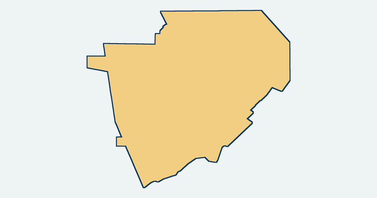Map showing the Burbank Unified School District boundary