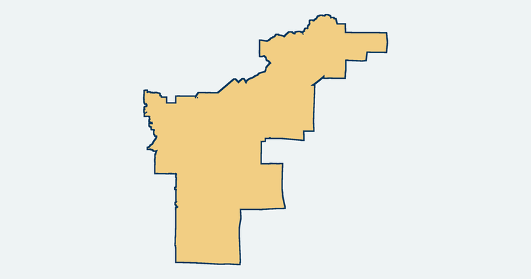 Map showing the Cajon Valley Union School District boundary