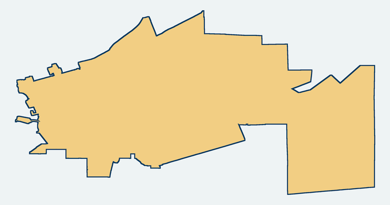 Map showing the Chula Vista Elementary School District boundary
