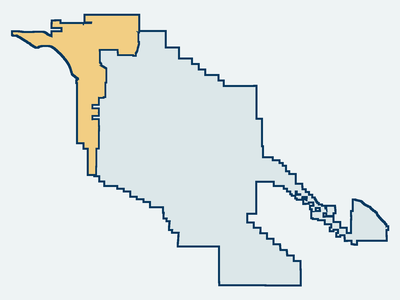 Map highlighting Division 1 within the Coachella Valley Water District