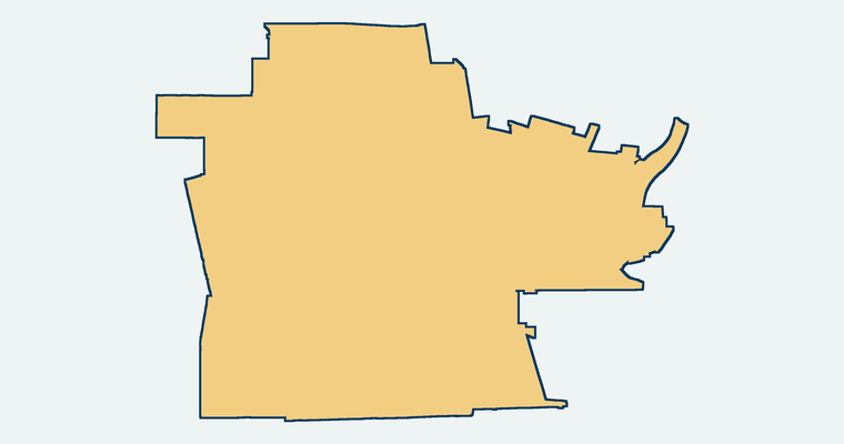 Map showing the Compton Unified School District boundary