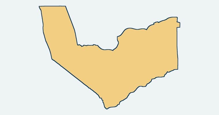 Map showing the Del Mar Union Elementary School District boundary