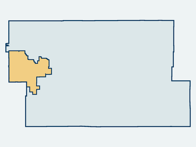 Map highlighting Zone 1 within the Desert Healthcare District