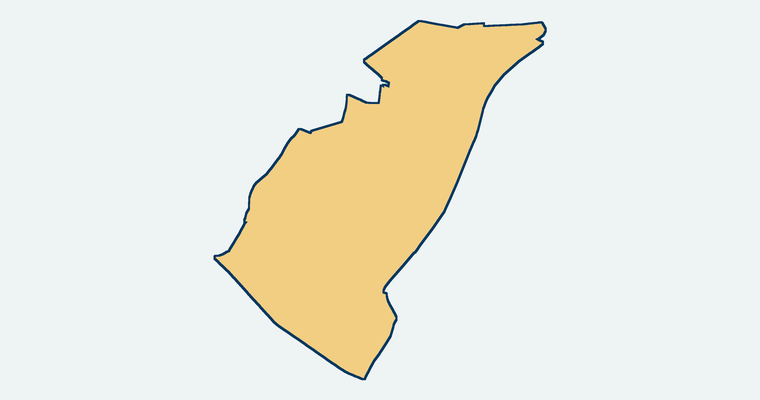 Map showing the El Rancho Unified School District boundary