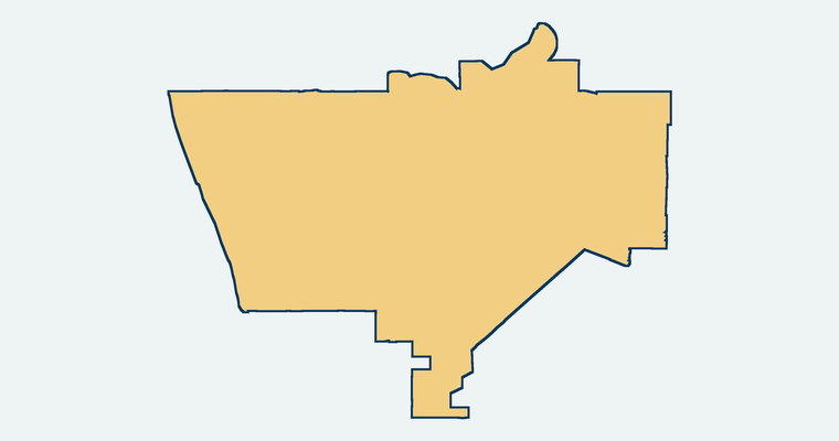 Map showing the Encinitas Union Elementary School District boundary
