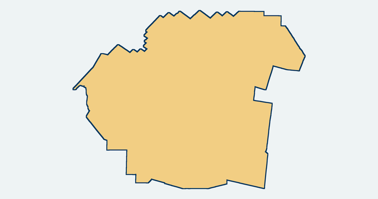 Map showing the Hacienda la Puente Unified School District boundary