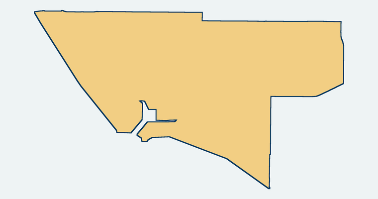 Map showing the Hueneme Elementary School District boundary
