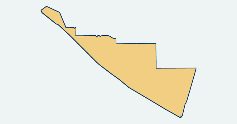 Map showing the Huntington Beach City Elementary School District boundary
