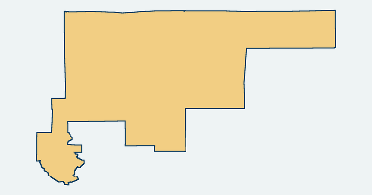 Map showing the La Canada Unified School District boundary