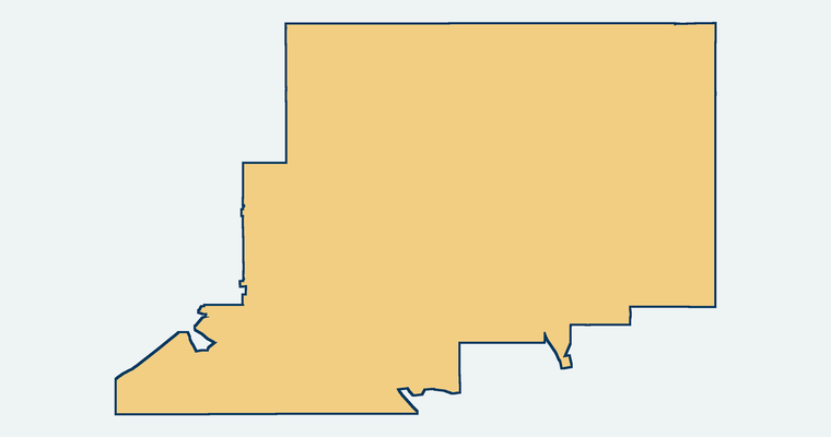 Map showing the La Habra City Elementary School District boundary