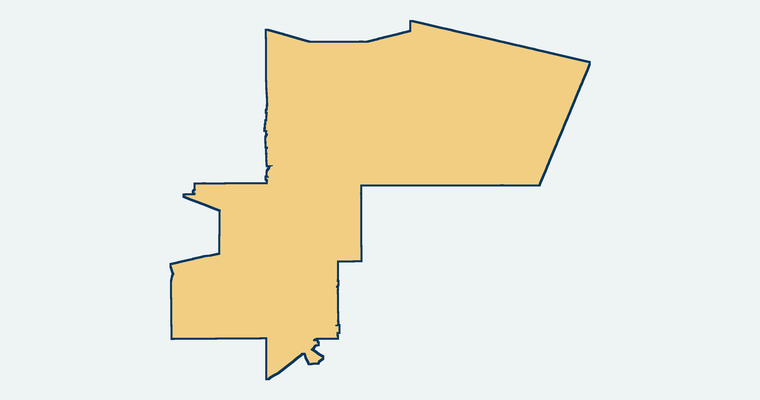 Map showing the Lowell Joint School District boundary