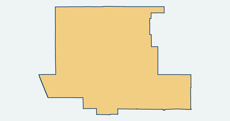 Map showing the Meadows Union School District boundary