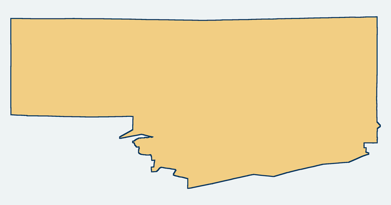 Map showing the Ojai Unified School District boundary