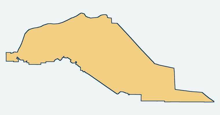 Map showing the Orange Unified School District boundary