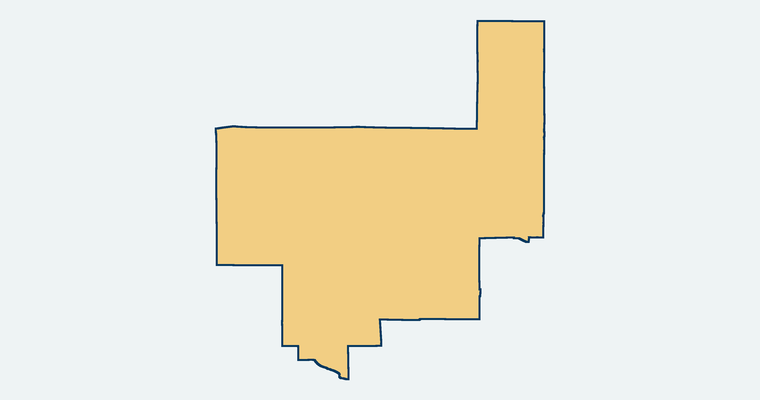 Map showing the Oro Grande School District boundary