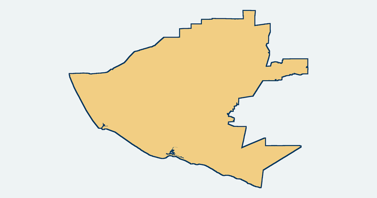Map showing the Oxnard Union High School District boundary