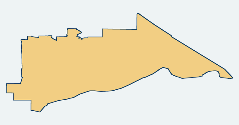 Map showing the Placentia-Yorba Linda Unified School District boundary