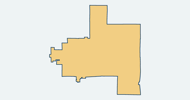 Map showing the Ramona City Unified School District boundary