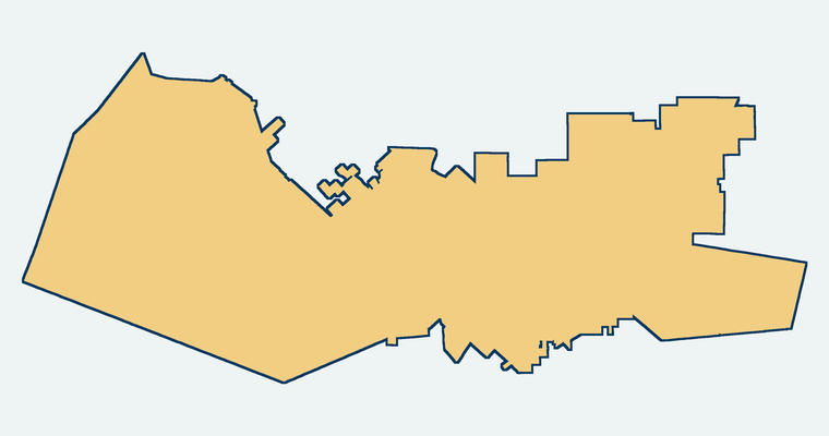 Map showing the Rancho California Water District California water special district boundary