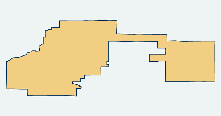 Map showing the Redlands Unified School District boundary