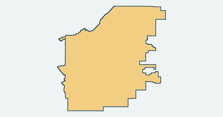 Map showing the Riverside Unified School District boundary