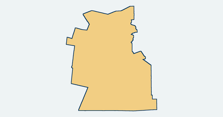 Map showing the Rowland Unified School District boundary