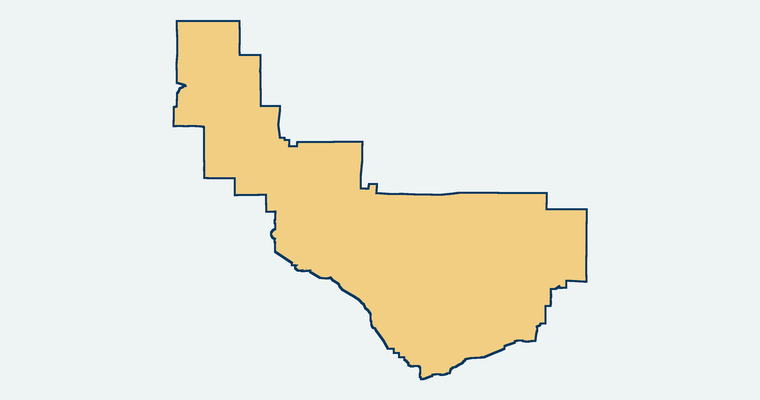 Map showing the San Bernardino City Unified School District boundary