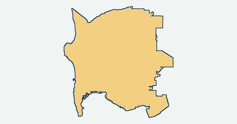 Map showing the San Diego Unified School District boundary