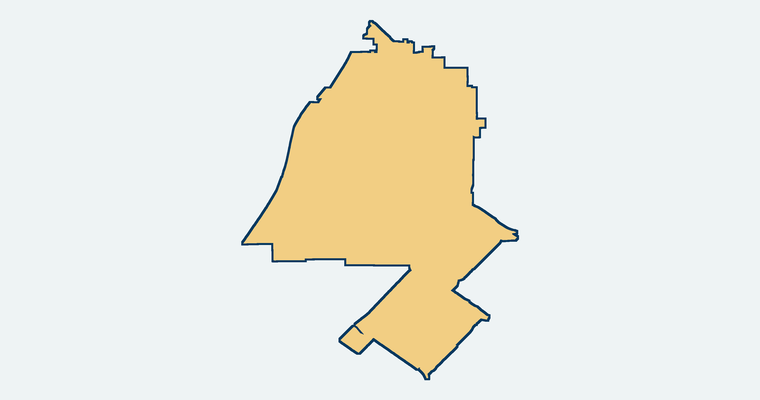 Map showing the Santa Ana Unified School District boundary