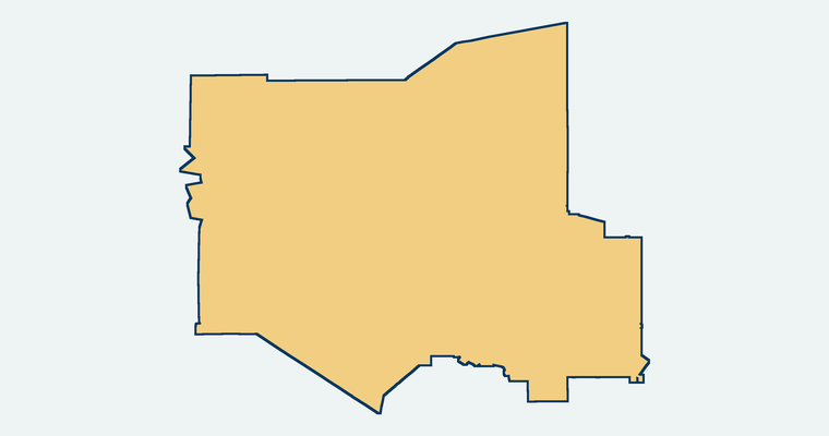 Map showing the Santee School District boundary