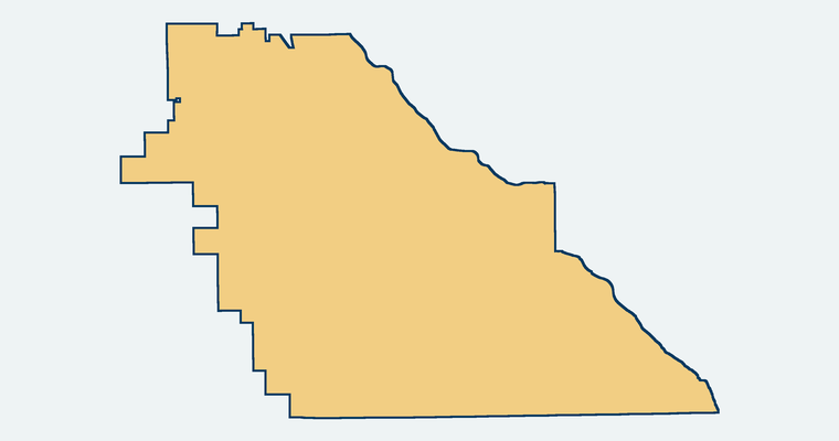 Map showing the South Coachella Valley Community Services District Community services special district boundary