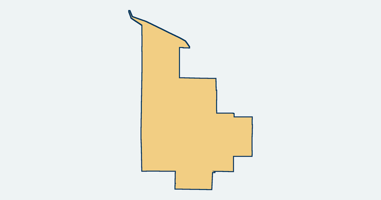 Map showing the Spencer Valley Elementary School District boundary