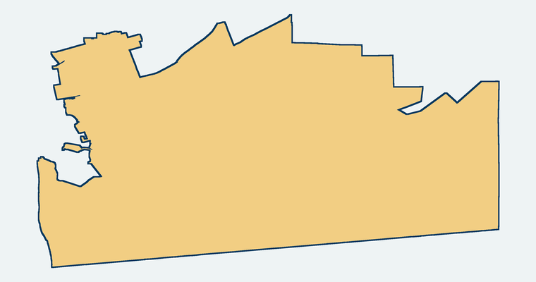 Map showing the Sweetwater Union High School District boundary