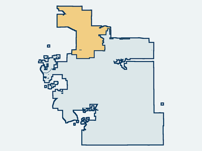 Map highlighting Division 1 within the Valley-Wide Recreation and Park District