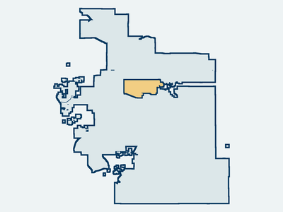 Map highlighting Division 3 within the Valley-Wide Recreation and Park District