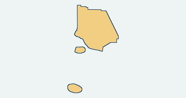 Map showing the Ventura County boundary