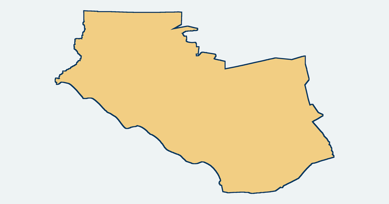 Map showing the Ventura Unified School District boundary