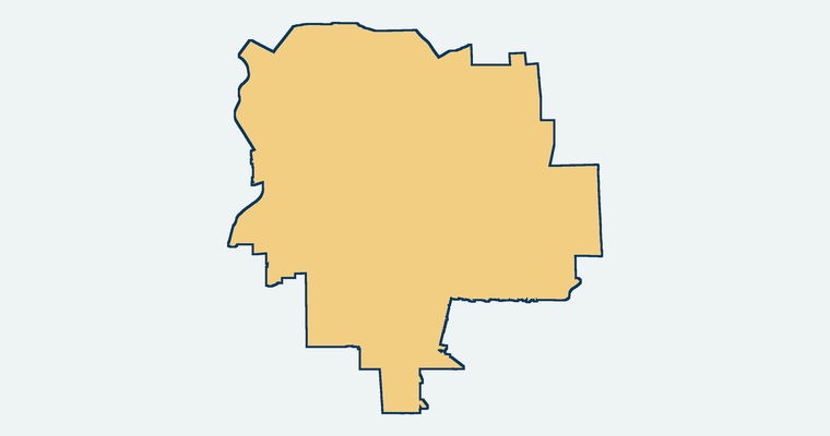 Map showing the Vista Unified School District boundary