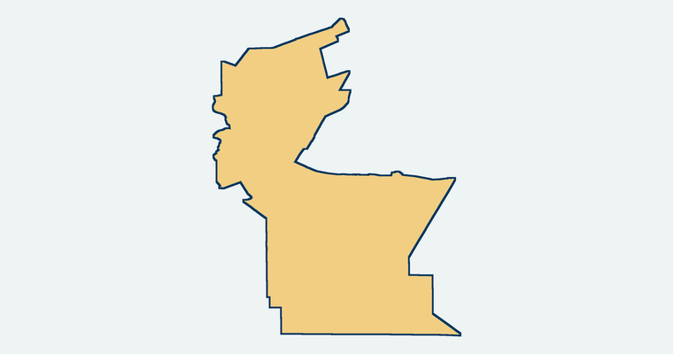 Map showing the Walnut Valley Unified School District boundary