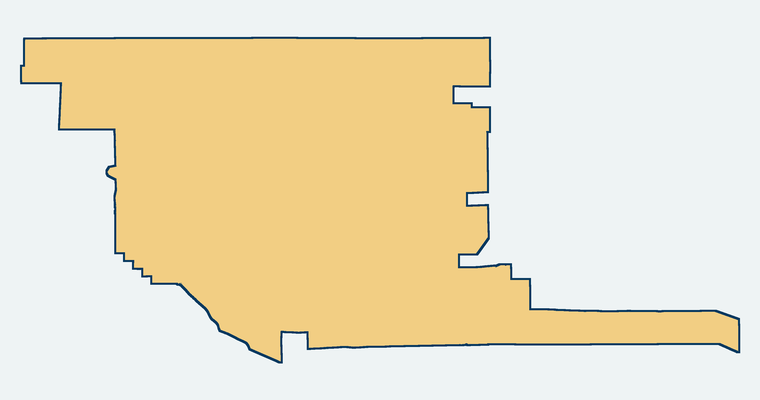 Map showing the Warner Unified School District boundary