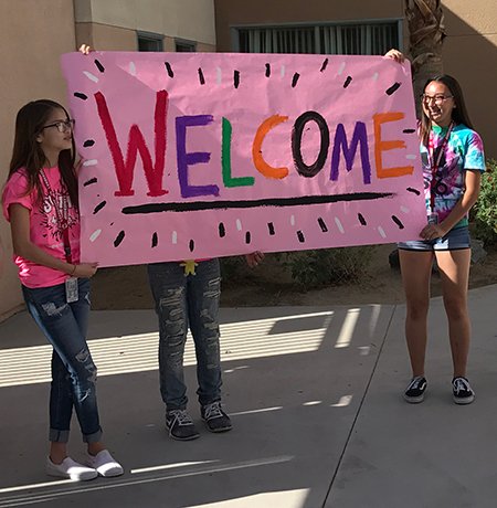 Desert Sands Unified School District enrollment welcome graphic.