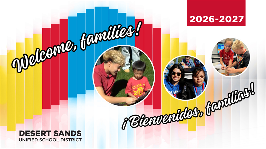Desert Sands Unified School District welcome graphic for the 2026–27 school year.