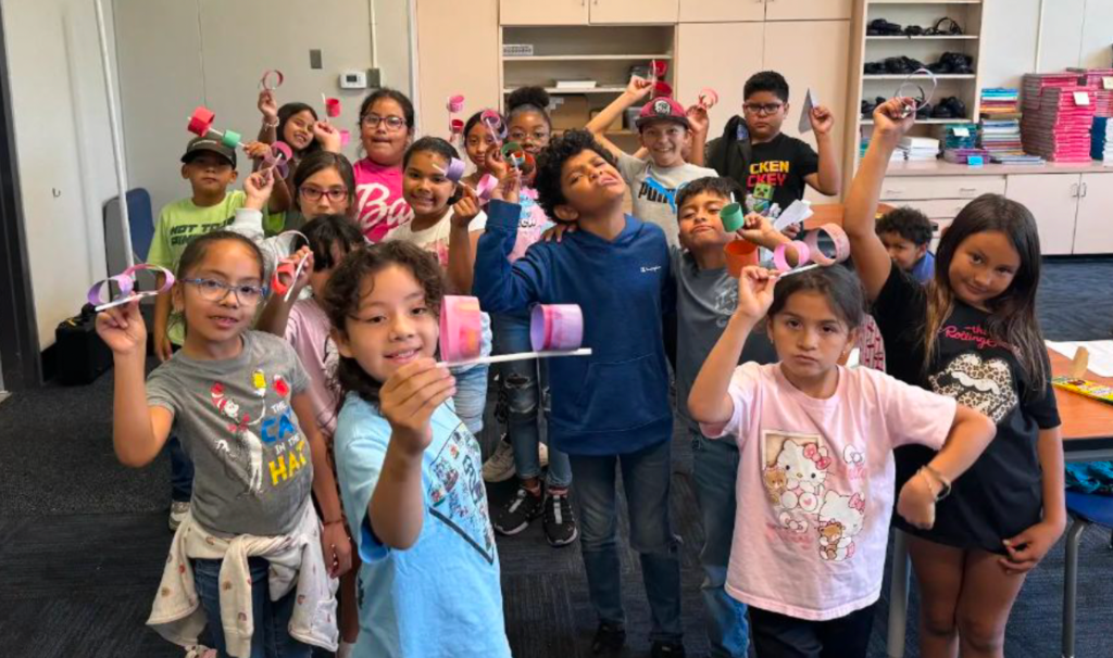 Photo collage from Perris Elementary's 2026 summer STEAM camp.