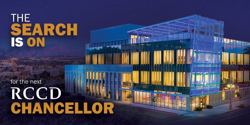 Riverside Community College District chancellor-search announcement.